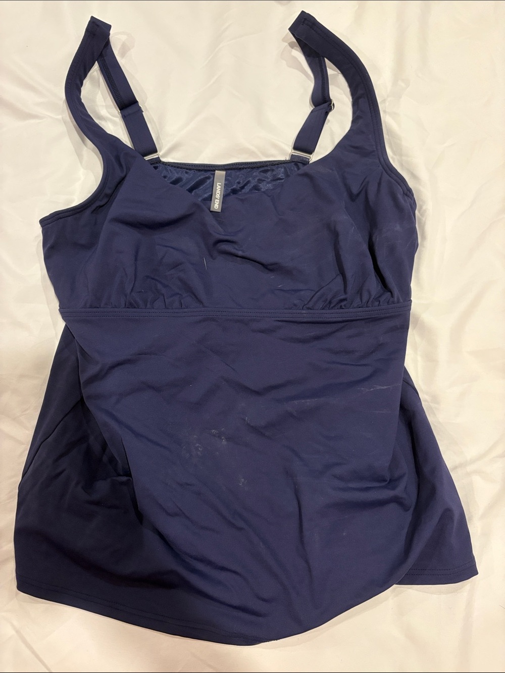 Lands' End Navy Swim Tankini Top with Support